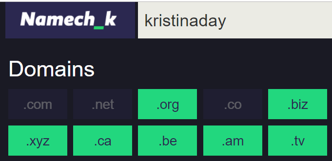 Namechk Domain Example